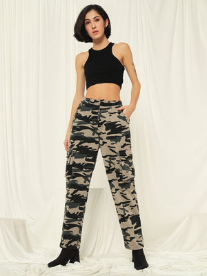TANDUL  Women Regular Fit Khaki Lycra Blend Trousers