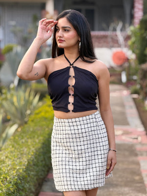 TANDUL Women Stylish Black Top