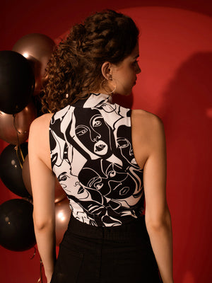 TANDUL  Casual Sleeveless Printed Women Multicolor Top