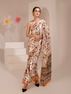 ELTIRE Exquisite Printed Bollywood Style Satin Saree