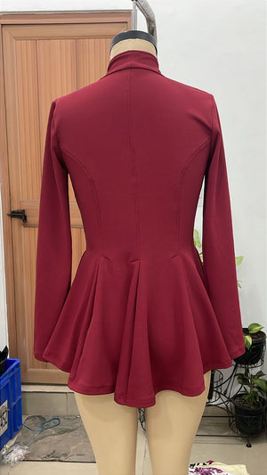 TANDUL Women Chic Maroon Tailored Full Sleeve Top