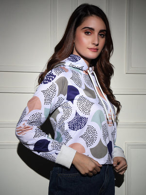 TANDUL  Women Full Sleeve Printed Hooded Sweatshirt