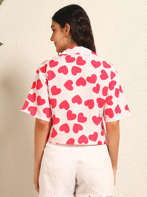 TANDUL Women Heart Printed Shirt