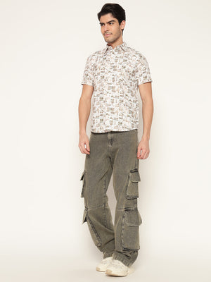 TANDUL  Men Regular Fit Printed Spread Collar Casual Shirt