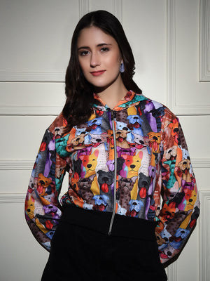 TANDUL  Women Animal Print Fleece Jacket
