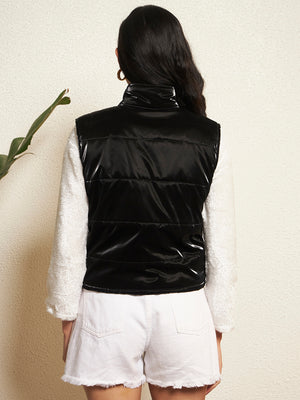 TANDUL Women Sleek Black Shinner Jacket