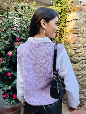 TANDUL Women Chic Purple Fur Sweater