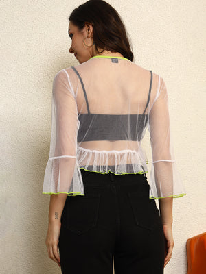 TANDUL Women White Net Shrug