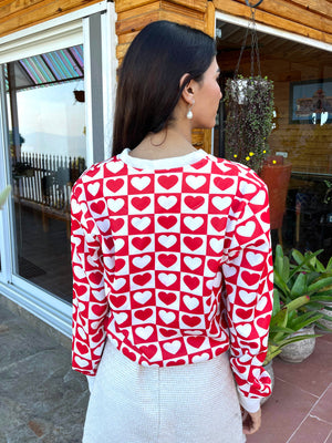 TANDUL Women Charming Red and White Sweater