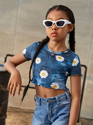 TANDUL  Girls Casual Lycra Blend Top  (Multicolor, Pack of 1)