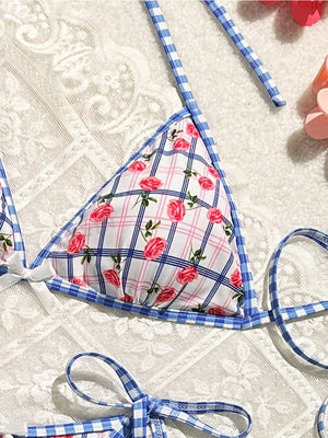 ELTIRE Printed Single Tie Strap Bikini Beachwear