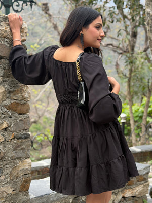 TANDUL  Women Fit and Flare Black Dress