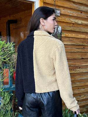 TANDUL Women Black and Brown Fur Jacket