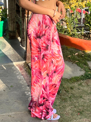 TANDUL Women Pink Feather Printed Trouser