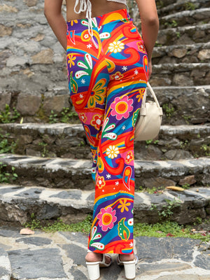 TANDUL Women Vibrant Floral Print Trousers