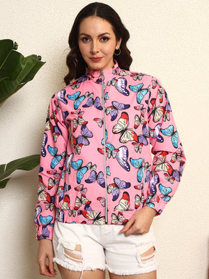TANDUL Women Charming Pink Printed Jacket