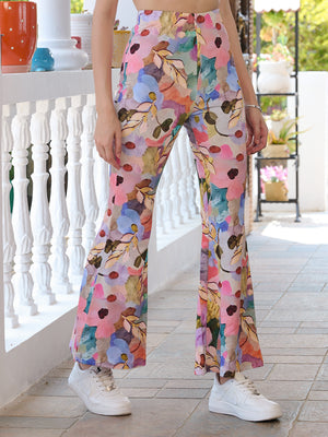 TANDUL Multicolor Floral Printed Trouser