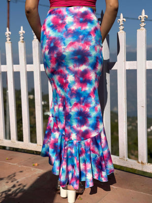 TANDUL Women Stunning Multicolor Tie-dye Skirt