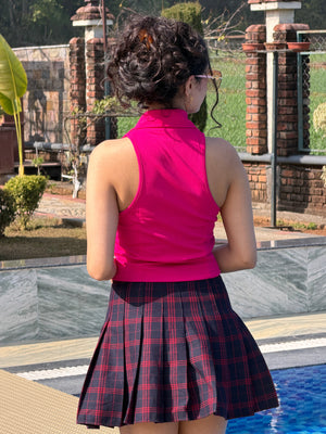 TANDUL Casual Sleeveless Solid Women Pink Top