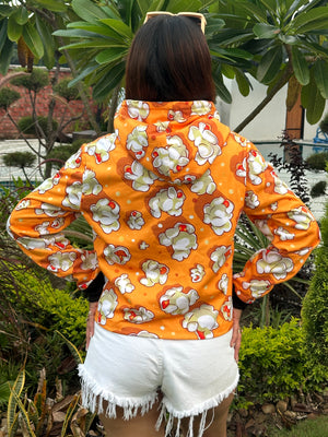 TANDUL Women Yellow Printed Hoodie