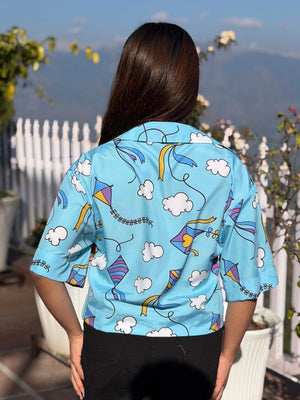 TANDUL Women Skyblue Printed Shirt