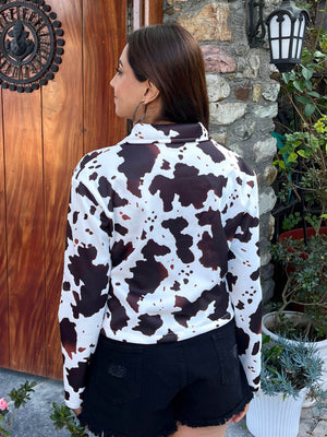 TANDUL Women's Cow Printed Jacket
