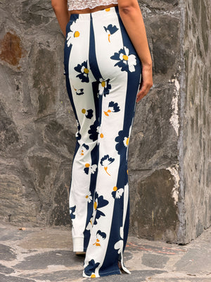 TANDUL Women Black and White Floral Trousers