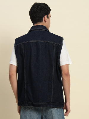 TANDUL Mens's Denim Sleeveless Jacket
