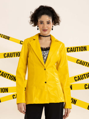 TANDUL Elegant Yellow Women Blazer