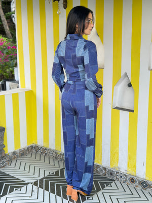 TANDUL Women Chic Denim Printed Co-ord Set