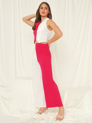 TANDUL Shirt Palazzos Co-ords Set with Jacket