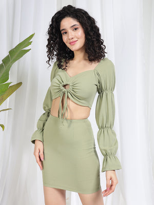 TANDUL Women Co-ords Green Dress