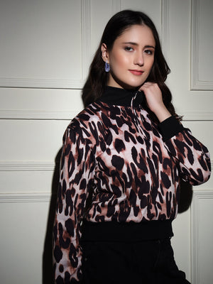 TANDUL  Women Full Sleeve Animal Print Sweatshirt