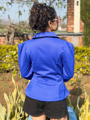 TANDUL Women Stylish Blue Solid Blazer