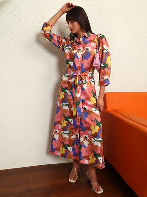 TANDUL Multicolor Floral Printed Long Dress