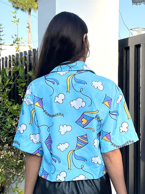TANDUL Women Skyblue Printed Shirt