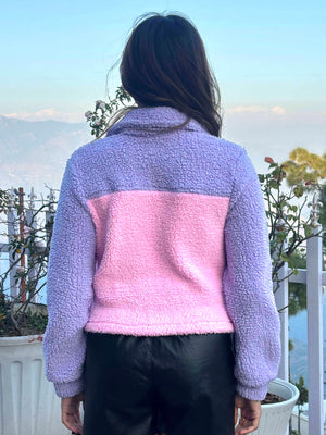 TANDUL Women Pink and Purple Fur Jacket