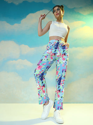 TANDUL  Women Regular Fit Light Blue Lycra Blend Trousers