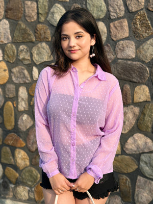 TANDUL Women Charming Purple Georgette Shirt