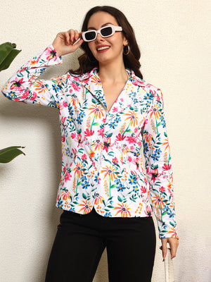 TANDUL Women Multicolor Floral Printed Blazer