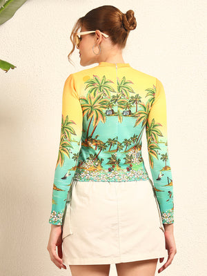 TANDUL Women Vibrant Tropical Printed Top