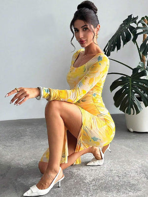TANDUL  Women Bodycon Yellow Dress