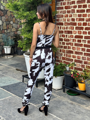 TANDUL Women Black and White Jumpsuit