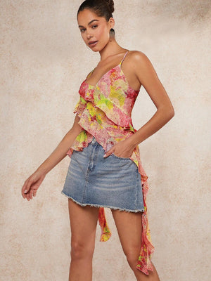 TANDUL  Casual Sleeveless Tie & Dye Women Multicolor Top