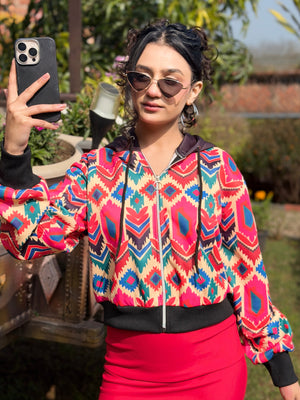 TANDUL Women Multicolor Printed Jacket with Hood