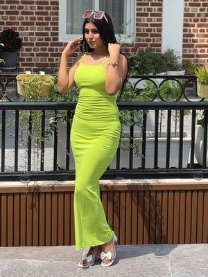 TANDUL Women Solid Neon Green Dress