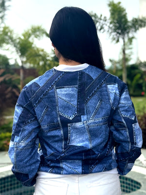 TANDUL Women Denim Patterned Jacket