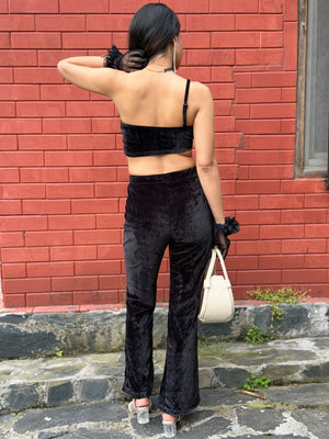 TANDUL  Women Two Piece Dress Black Co-ord Set