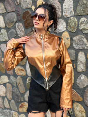 TANDUL Women Solid Leather Jacket