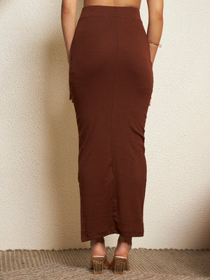 TANDUL Women Solid Brown Long Skirt